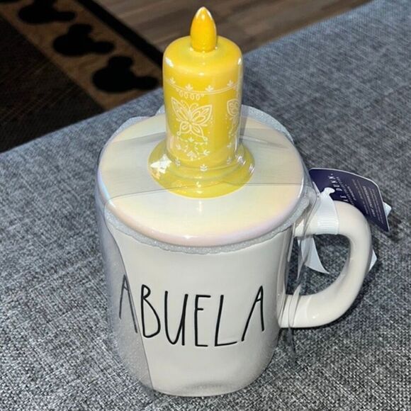 NWT Rae Dunn Disney Encanto ABUELA White Ceramic Iridescent Candle Topper Mug - Picture 7 of 12